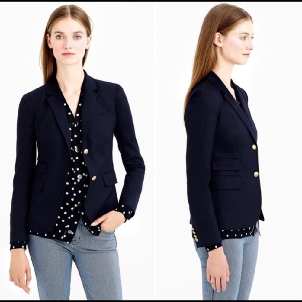 J crew schoolboy blazer navy wool size 4